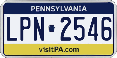 PA license plate LPN2546