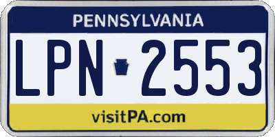 PA license plate LPN2553