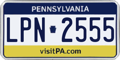 PA license plate LPN2555
