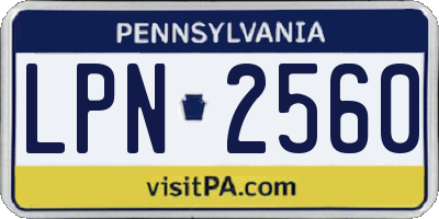PA license plate LPN2560