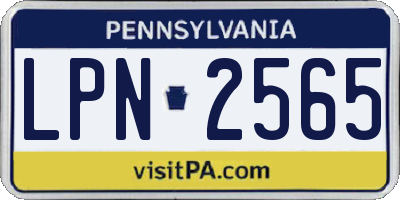 PA license plate LPN2565