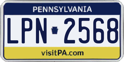 PA license plate LPN2568