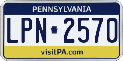 PA license plate LPN2570