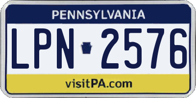 PA license plate LPN2576