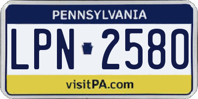 PA license plate LPN2580
