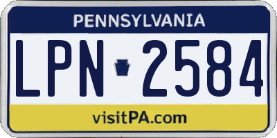 PA license plate LPN2584