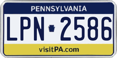 PA license plate LPN2586