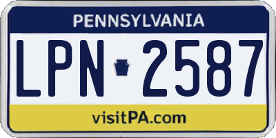 PA license plate LPN2587