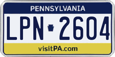 PA license plate LPN2604