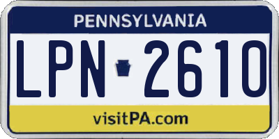 PA license plate LPN2610