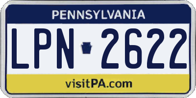 PA license plate LPN2622