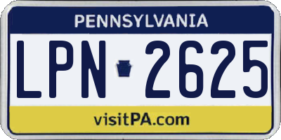 PA license plate LPN2625