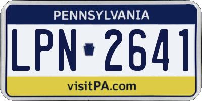 PA license plate LPN2641