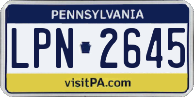 PA license plate LPN2645