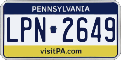 PA license plate LPN2649