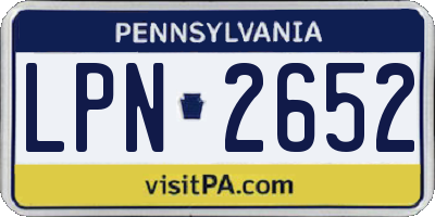 PA license plate LPN2652