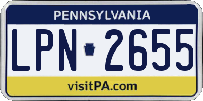 PA license plate LPN2655