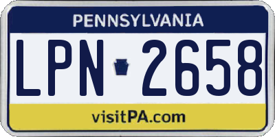 PA license plate LPN2658