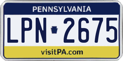 PA license plate LPN2675