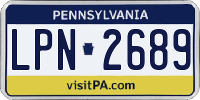 PA license plate LPN2689