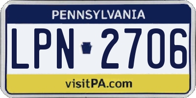 PA license plate LPN2706
