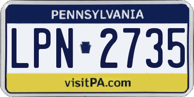 PA license plate LPN2735