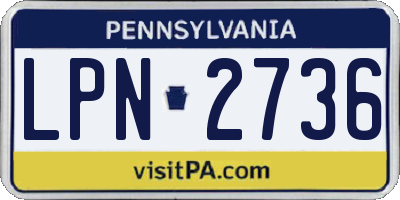 PA license plate LPN2736