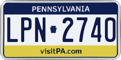 PA license plate LPN2740