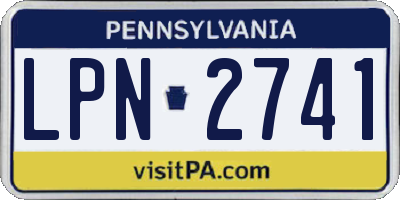 PA license plate LPN2741