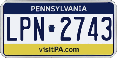 PA license plate LPN2743