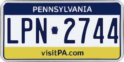 PA license plate LPN2744