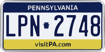 PA license plate LPN2748