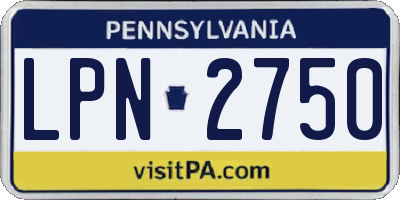 PA license plate LPN2750