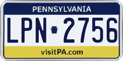 PA license plate LPN2756