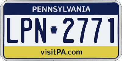 PA license plate LPN2771