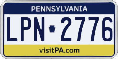 PA license plate LPN2776