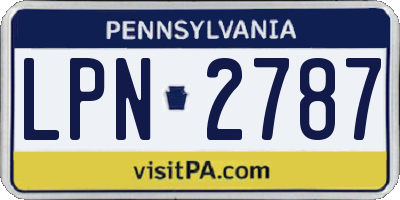 PA license plate LPN2787