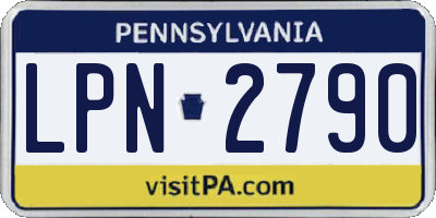 PA license plate LPN2790