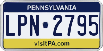 PA license plate LPN2795