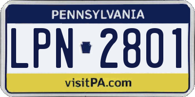 PA license plate LPN2801