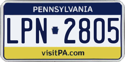 PA license plate LPN2805