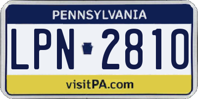 PA license plate LPN2810
