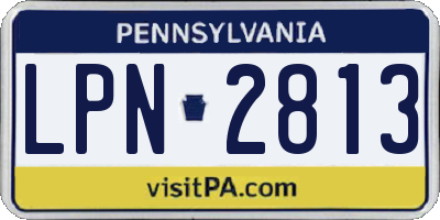 PA license plate LPN2813