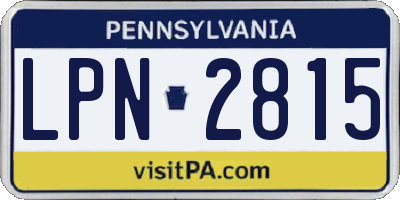 PA license plate LPN2815