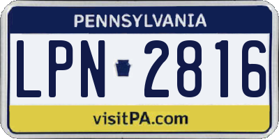 PA license plate LPN2816