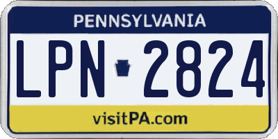 PA license plate LPN2824