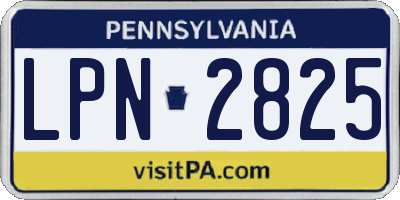PA license plate LPN2825