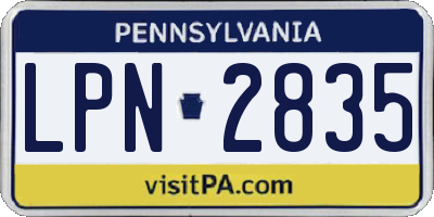 PA license plate LPN2835