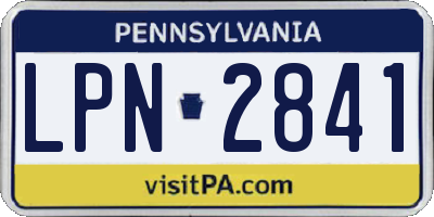 PA license plate LPN2841