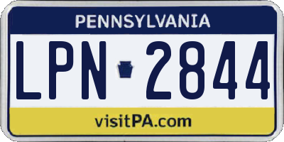 PA license plate LPN2844